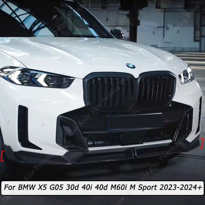 

Front Bumper Lip Guard Diffuser Cover Deflector Body Kit Tuning Gloss Black For BMW X5 G05 30d 40i 40d M60i M Sport 2023-2024+
