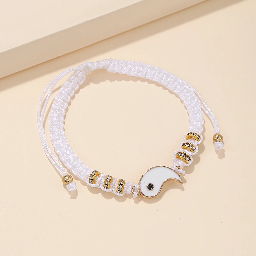 Yin Yang Couple Bracelets - Handmade Adjustable Friendship Bangles for Lovers