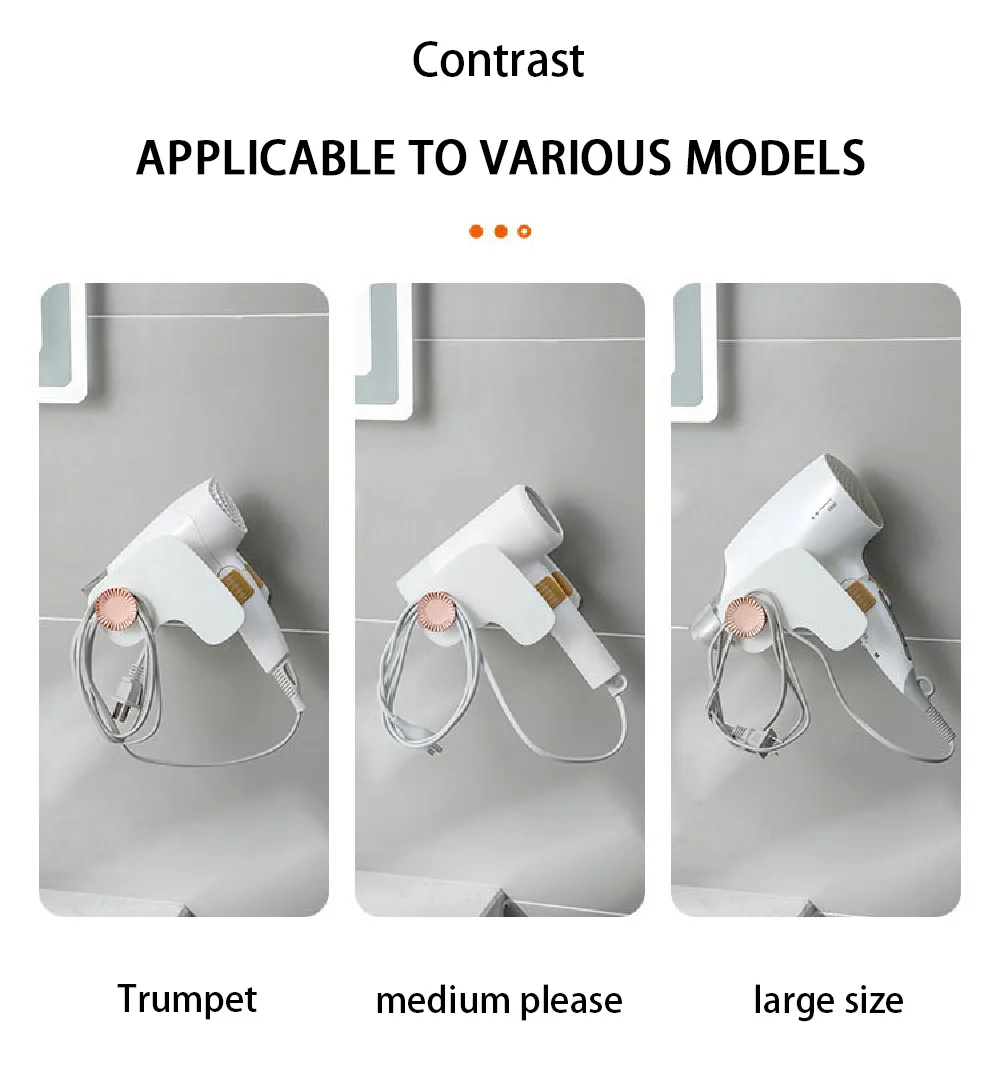 Description Picture 6 of itemHair Dryer Holder Bathroom Organizer Rack Wall Mounted Hair Straightener Stand Shelf Hairdryer Storage Shelves Blower Shelves