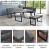 3 Piece Dining Table Set with Bench, 42.9 Inch Modern Kitchen Table with Left Seat Corner Bench and Bench Dining Room Sets 5