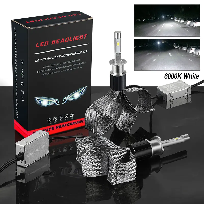 

2 шт., лампы для фар H1, 2,5 дюйма, 100 Вт, лм