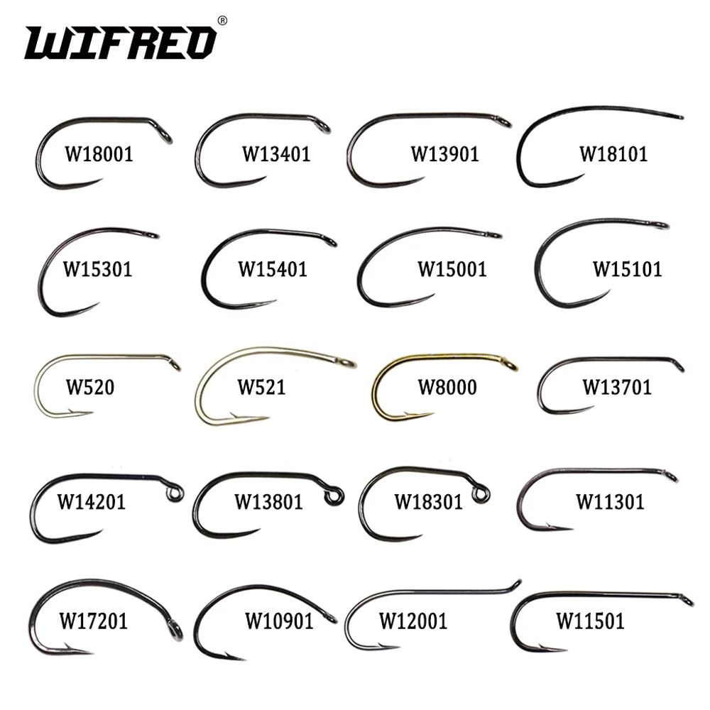 

Wifreo 50pcs Barbed/Barbless Fly Fishing Hook Nymph Scud Caddis Fly Hooks Dry Fly Hooks Jig Streamer Clouser Wet Fly Tying Hook