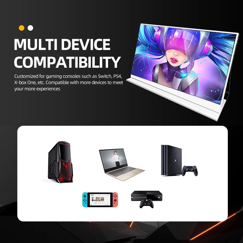 15.6 ġ OLED 4K ʰȭ ޴ ÷, C Ÿ HDMI ȣȯ PS4PRO Xbox ġ Ʈ ܺ  ÷