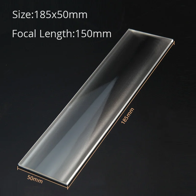 Optical Linear Fresnel Lens PMMA 185x50mm Focal Length 150mm