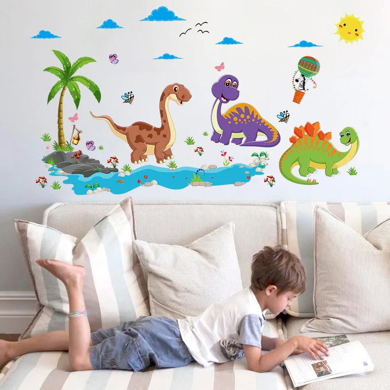 

Cartoon Dinosaur Animals Wall Sticker DIY Mural Decals for Kids Rooms Baby Bedroom Nursery Home Decoration