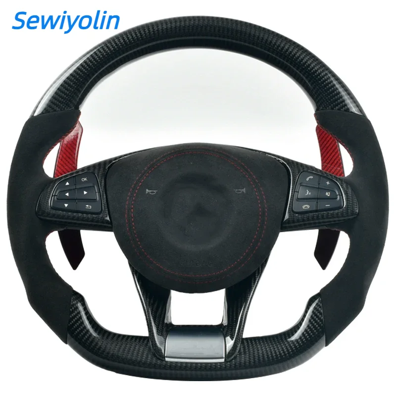 

Steering Wheel For Benz Mercedes AMG C63 W203 W212 W205 W204 W213 W176 2010-2018 Model Carbon Fiber Customized Sport Wheel