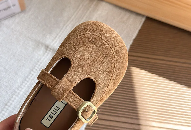 Mädchen Wildleder-Slipper mit weicher Sohle – Flexible Slip-On-Schuhe für Kleinkinder & Kinder, bequeme Schulschuhe im Vintage-Stil – Detail 20