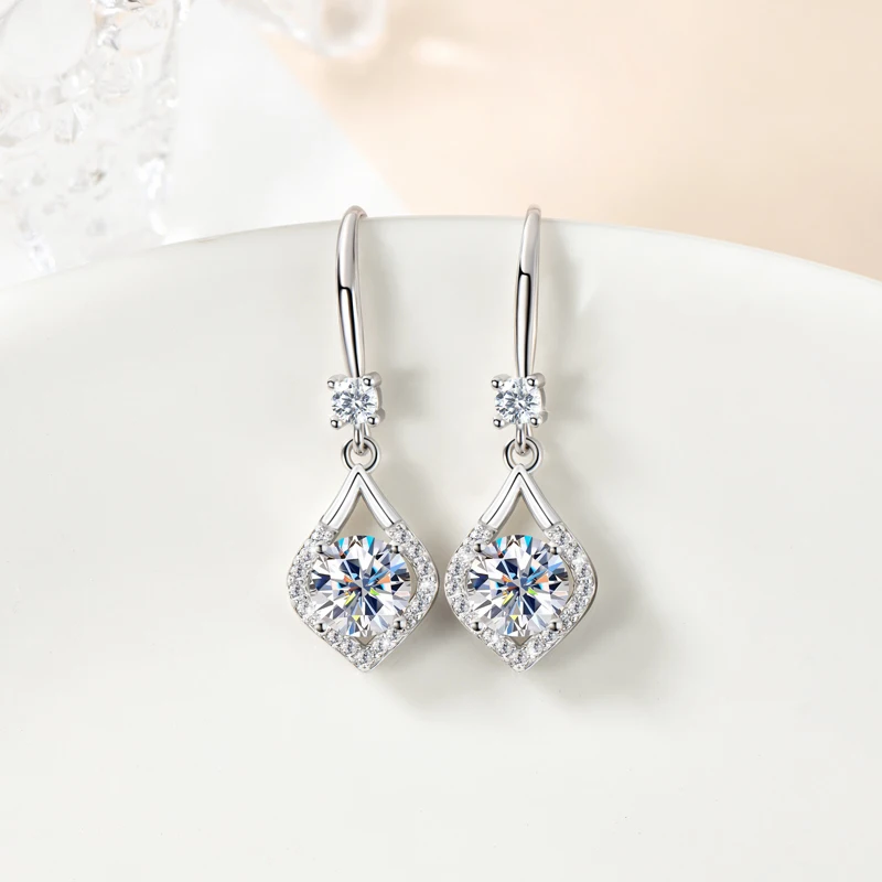 

6.5mm/8mm Teardrop D Color Moissanite Hook Earrings With GRA 925 Sterling Silve Engagement Fine Jewelry For Women Girls