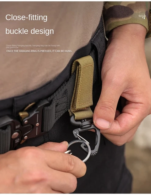 Military Tactical Hanging Key Hook Clip Clamp Buckle Nylon Webbing Molle Belt Carabiner Outdoor Strap Climbing Accessories 4