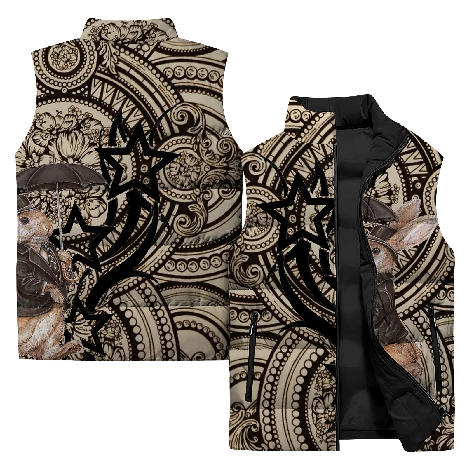 thumbnail image 1 of Chaquetas de conejo para hombre, chaleco de invierno fresco para hombre, chaleco aislante para hombre, chaleco cálido y resistente al viento, ropa moderna y duradera para hombre, león, 1 of 4