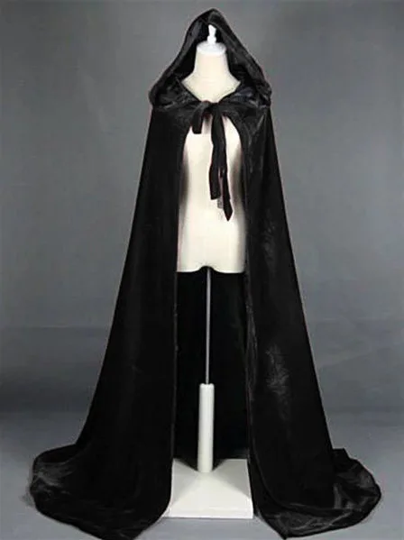 Halloween Cloak Costume Cosplay Costume Hooded Velvet Cape Robe For Adult