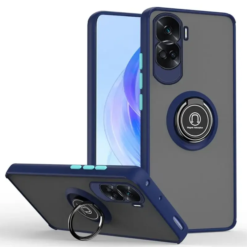 Magnetic Ring Holder Shockproof Matte Clear Phone Case