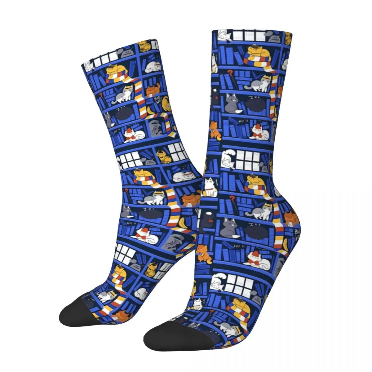 

Library Cats Stockings Cute Animal Graphic Funny Socks Autumn Anti-Slip Socks Girls Outdoor Sports Soft Breathable Socks