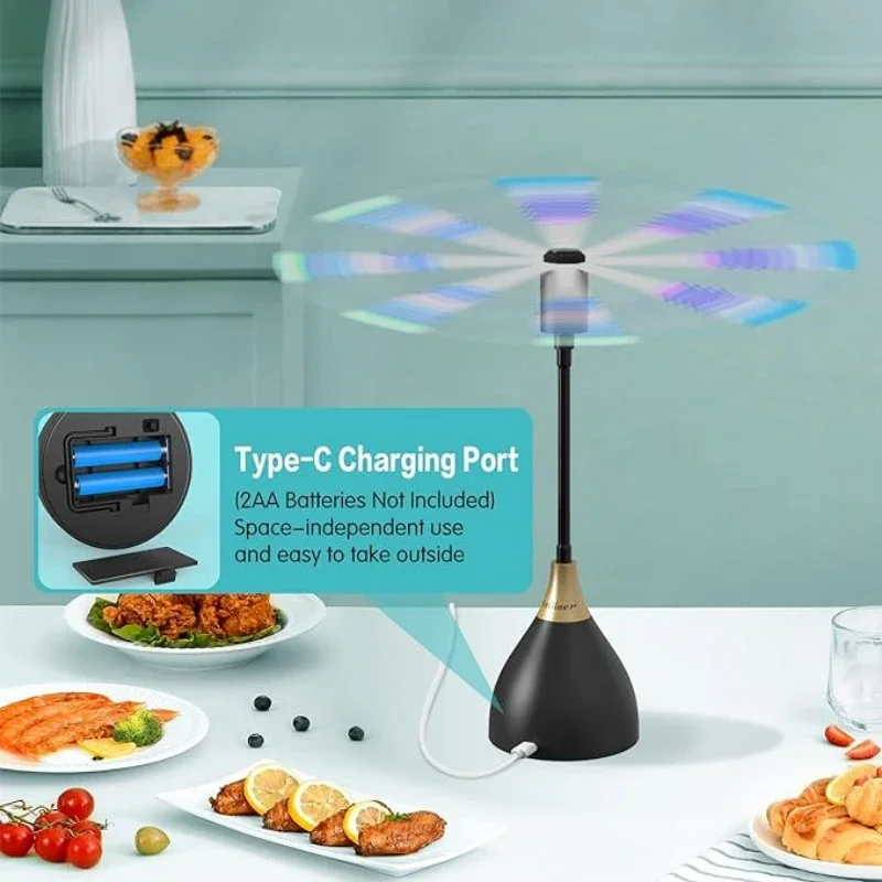 Fly Repelling Fan USB interface Insect Repelling Fan Portable Table for Picnics Gatherings Barbecues 2PC/3PC fly fan