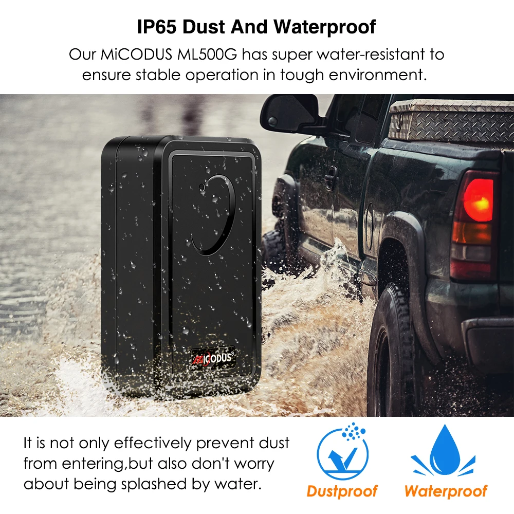 4G Car Tracker MiCODUS ML500G Strong Magnetic Asset GPS Tracking Device Temperature Monitoring Fleet GPS Tracking System