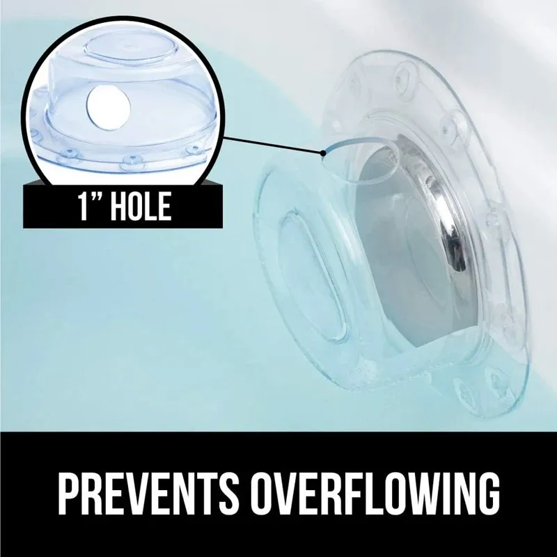 Houseeker Bathtub Overflow Drain Cover Suction Cup Seal Bathtub Stopper Bathroom Overflow Drains
