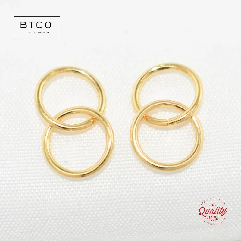 14-Karat-Gold gefüllter Verbindungsring mit zwei Kreisen, 10 mm doppelte ineinandergreifende Ringe, gelöteter Unendlichkeitsring, DIY-Schmuckzubehör, Biegering – Detail 14