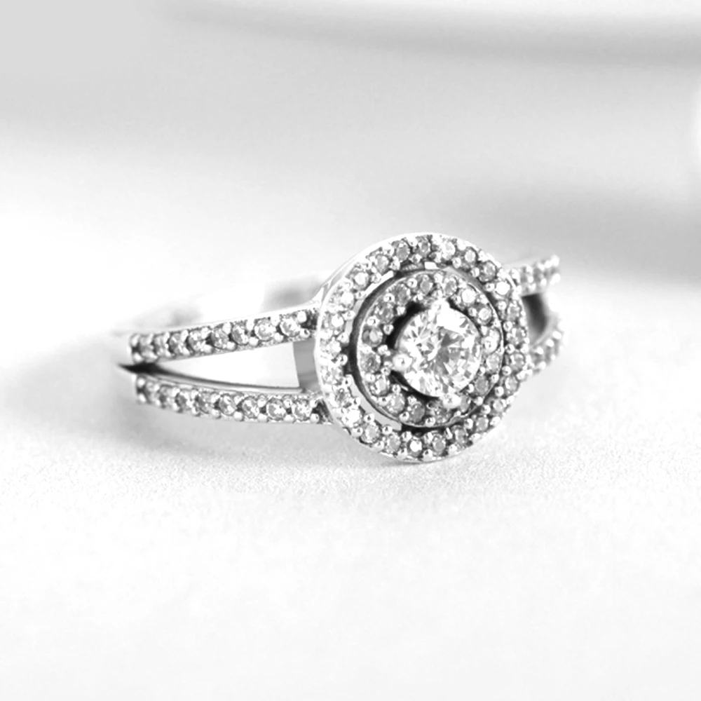 Sparkling Double Halo Ring