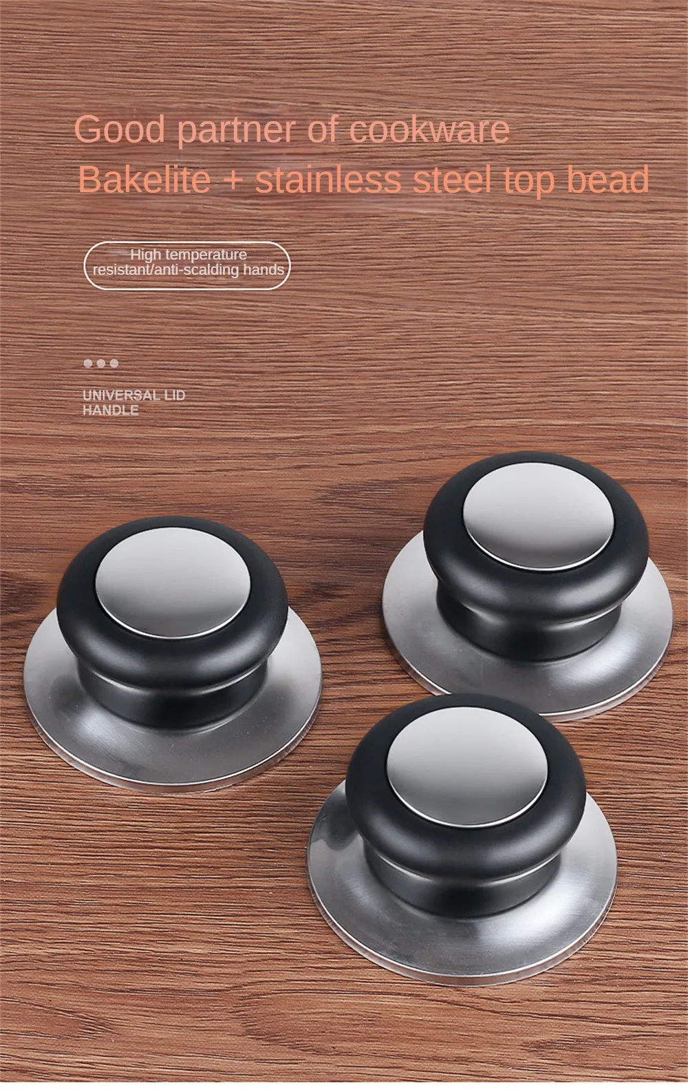 Description Picture 3 of itemReplacement Lifting Handle Universal Pot Lid Holding Handle Glass Lib Cover Knob For Kitchen Cookware Handgrip