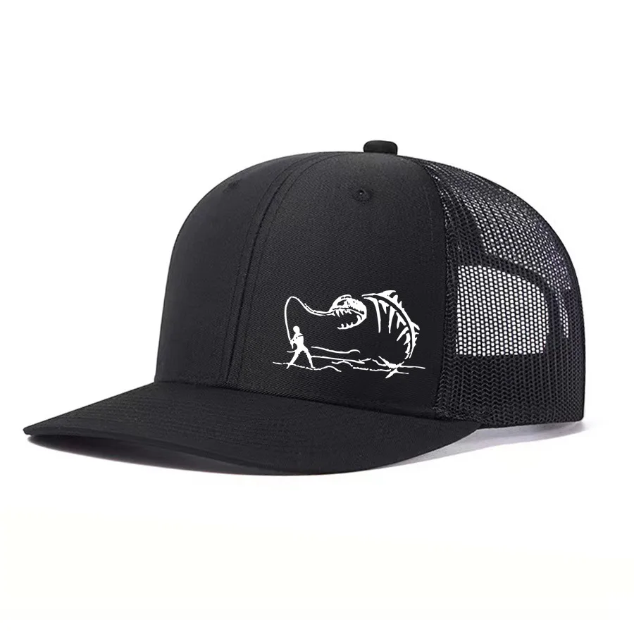 Outdoor Sports Hat Fisherman Printed Net Hat Truck Driver Slightly Curved Baseball Cap Deep Brim Hip Dance Hipster Male Cap baseball caps sports sun hats golf caps