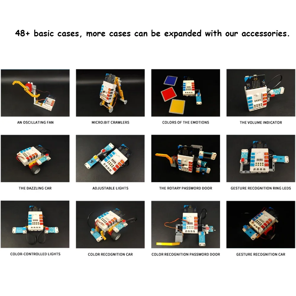 Micro:bit Nezha 48 IN 1 Inventors Kits 400+Building Blocks Support Makecode MicroPython JavaScript C++ Kid Programming Education
