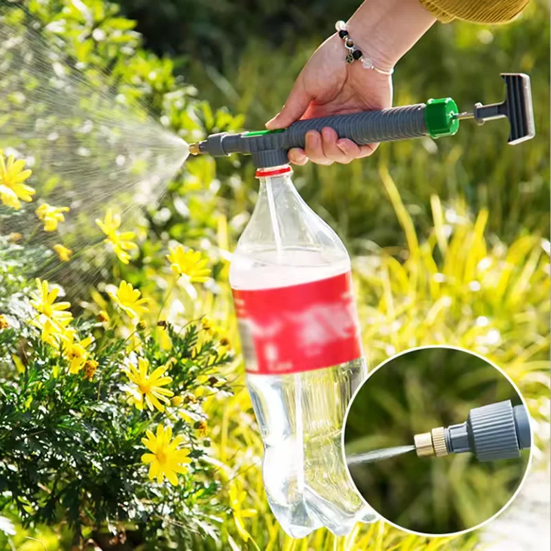 Hochdruck-Luftpumpe Manueller Sprüher Verstellbare Plastikflaschen Sprühkopf Düse Gartenbewässerung Sprühgerät Praktische Werkzeuge