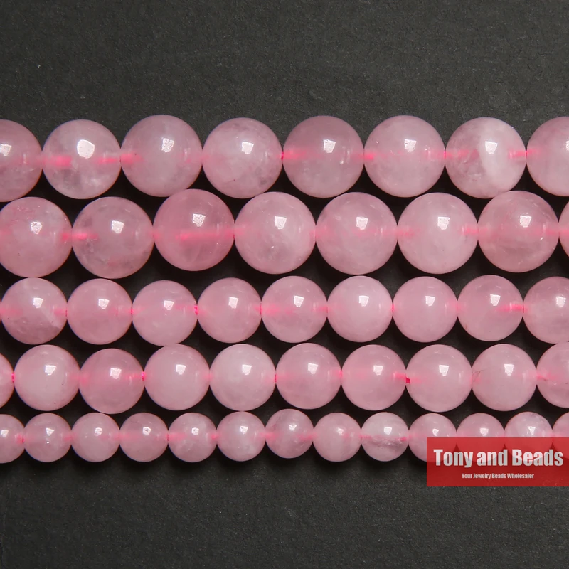Crystal beads Natural Color Pink Rose Quartz Crystals Loose Beads Stone 15" Strand 3 4 6 8 10 12 MM Pick Size For Jewelry Making