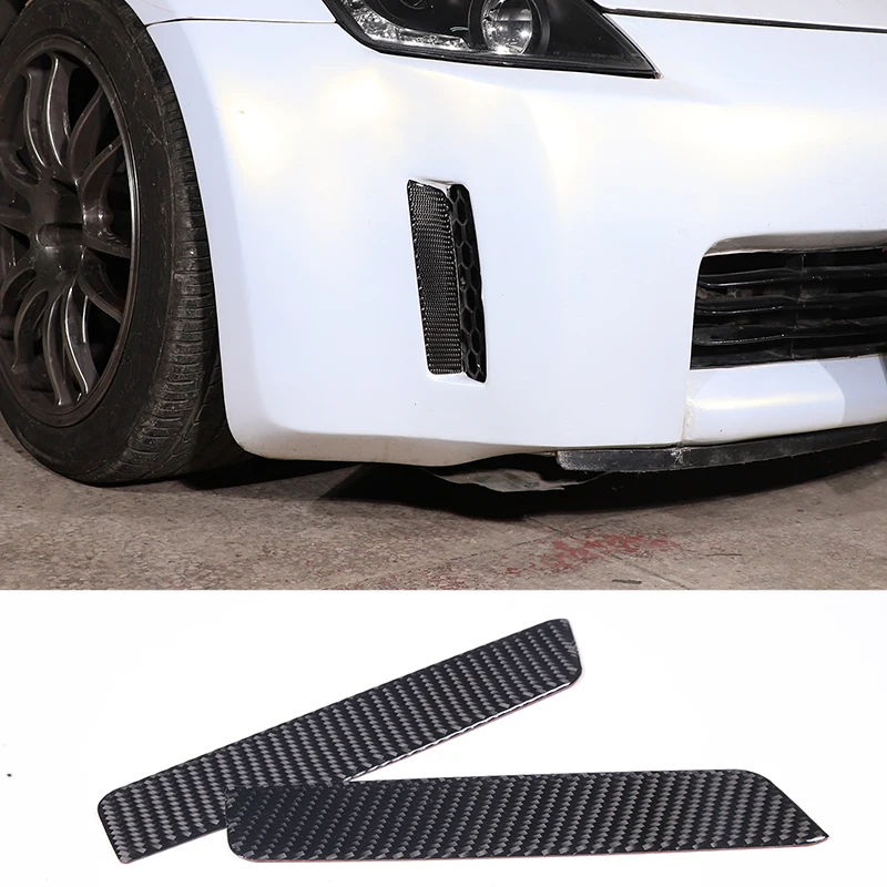 

For Nissan 350Z 2003 2004 2005 2006 Soft Carbon Fiber Car Front Bumper Side Air Outlet Trim Cover Sticker Car Accessories