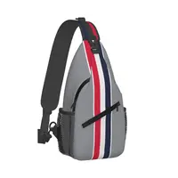 Thom-Stripes Red White Navy TB Sling Chest Bags Crossbody Shoulder Backpack Outdoor Sports Daypacks Fashion Bag 2