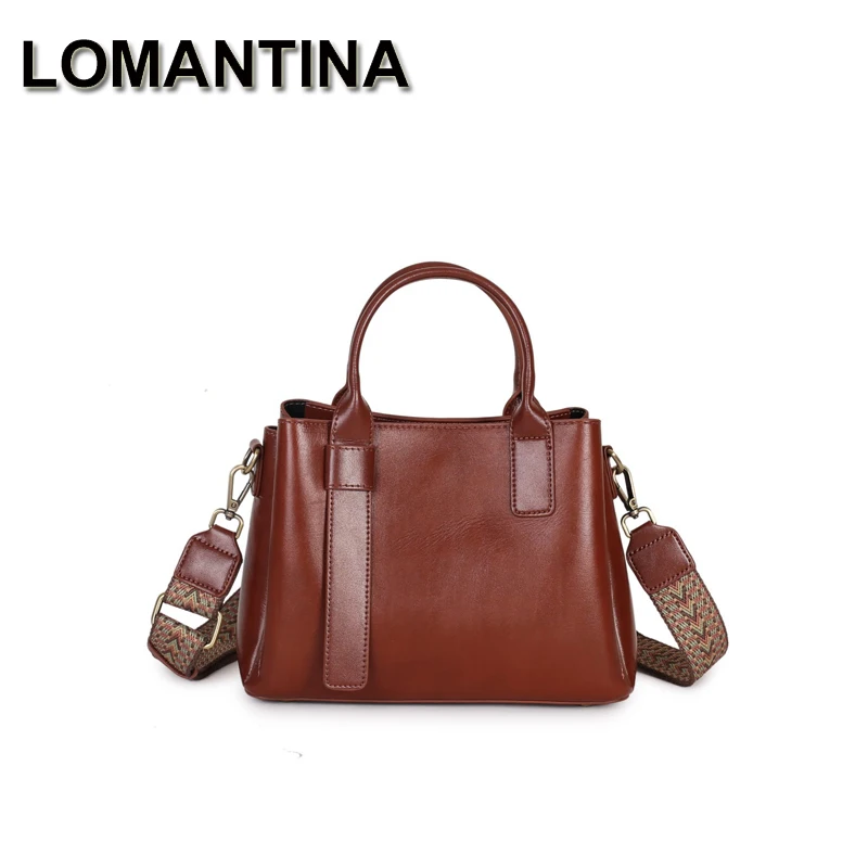 

LOMANTINA Vegetal Kneading Cowhide Fashion Handbags For Women Luxury Shoulder Designer Large Ladies Messenger Tote Female Purses