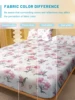 1 Simple modern Plant Flower printed matte Fitted Sheet, bedroom printed bed cover, bedding (excluding pillowcases) 4
