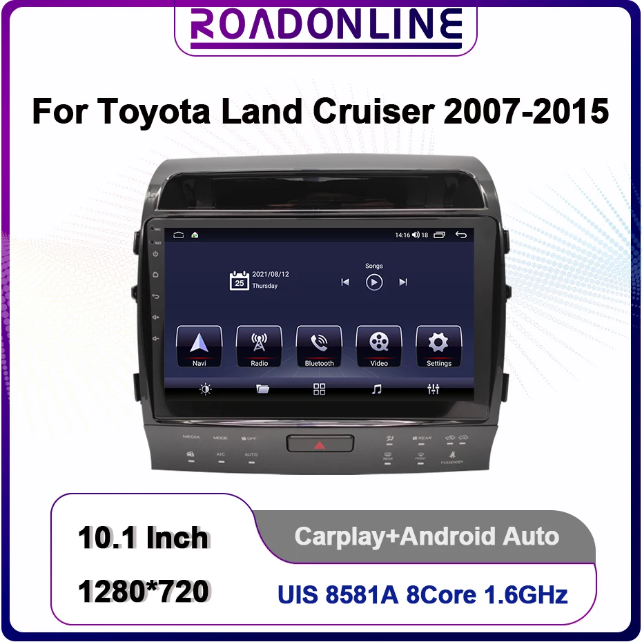 

Android 12 Auto Radio For Toyota Land Cruiser 2007-2015 8-Core 10.1 Inch 1280*720 Multimedia Video Player GPS Navigation Radio