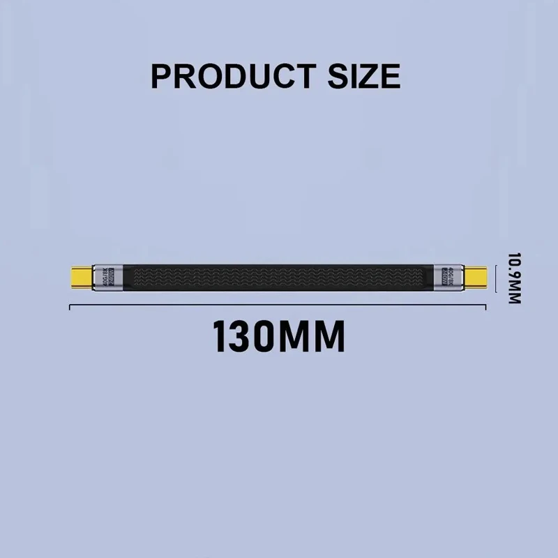 USB4 숏 케이블 40Gbps 데이터 전송 240W PD 고속 충전 썬더볼트 4/3 앵글 타입 C 케이블 (SSD, 노트북, 맥북 연결용)