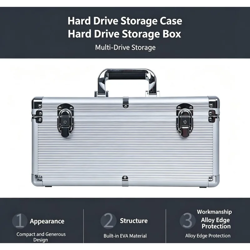 3.5 Inch Hard Drive Storage Case Holds 20 Drives Dust Proof Protective Box For Photography Media Data Storage Arrangement - 3
