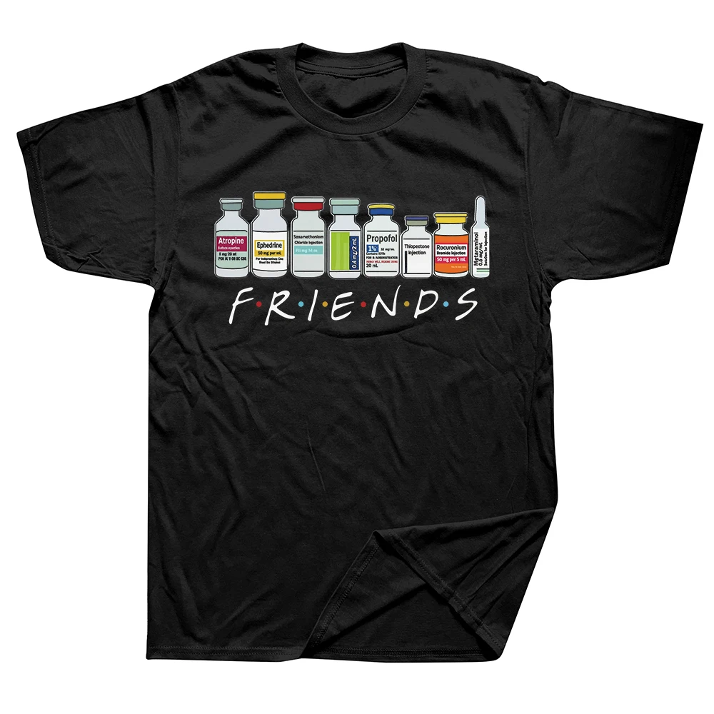Herren-T-Shirt „Nurse Friends“ für die Intensivstation, Krankenpflegeschule, CRNA, medizinische Intensivpflege, in Schwarz, Vintage-Waschung, für Männer