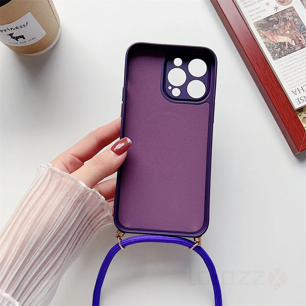 Universal Lanyard Strap Soft Phone Case with Magsafe-Compatible Magnetic Wireless Charging Cover