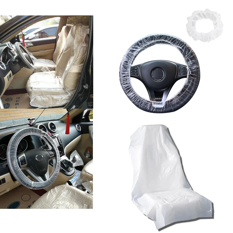 10setWaterproofDisposableSeatSteeringWheelCoversAutoSeat