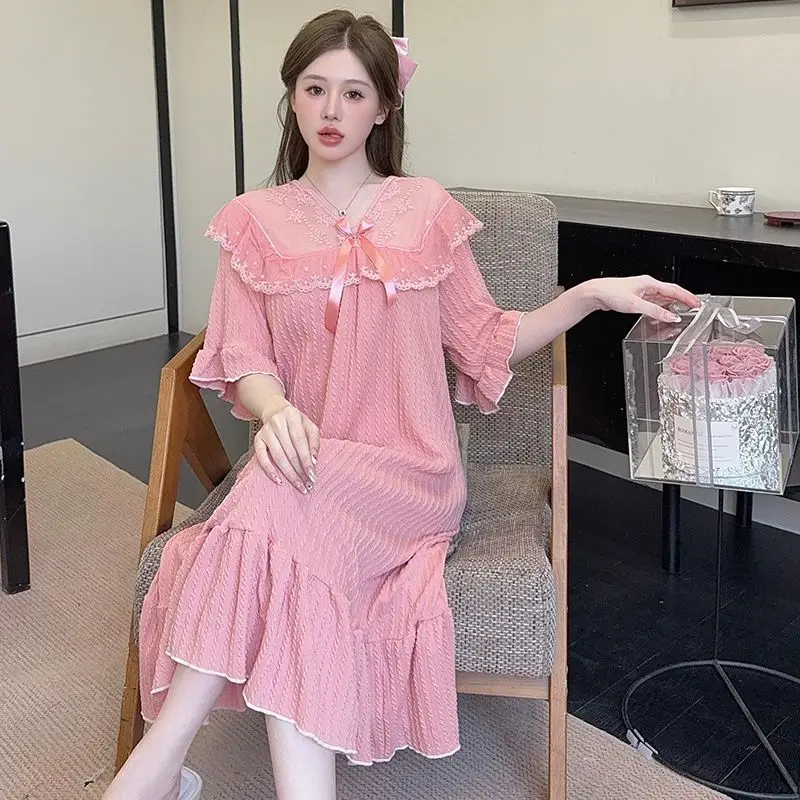 5XL Plus Size Princess Sle Pajamas Dress Women Lace Cotton Sleepwear Summer Cool Sensation Nightgown Korean Sweet Home Clothes - AliExpress 200574005 5XL Plus Size Princess Sle Pajamas Dress Women Lace Cotton Sleepwear Summer Cool Sensation Nightgown Korean Sweet Home Clothes - AliExpress 200574005