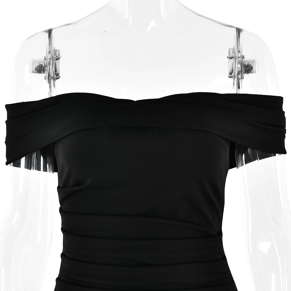 Elegant Sleeveless Tight Zipper Dress Women Sexy One Shoulder Backless Vestido Autumn/Winter Party Club Evening Dress