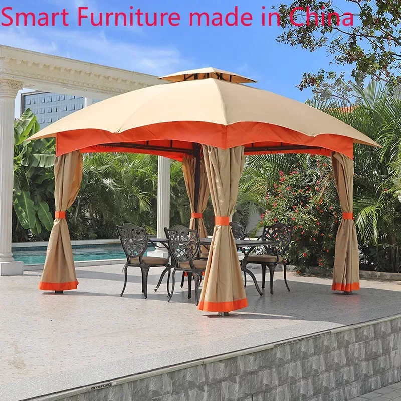 

Уличная беседка для двора, сада, фермерского дома, палатка, уличная терраса, кованая железная вилла, павильон, четыре угловых навес