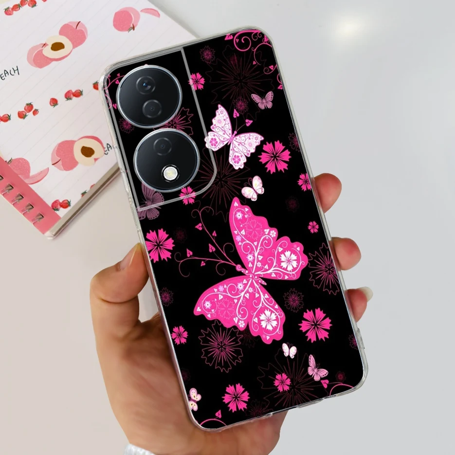 Cute Cat & Butterfly Painted Soft Silicone Phone Case -