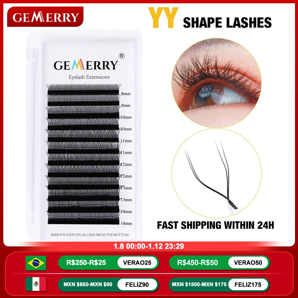 aliexpress.com - YY Shaped Eyelashes Extension Faux Mink Natural Soft Premade Fans Hand Made False Eyelash Clusters Supplies Tools Volume Lashes