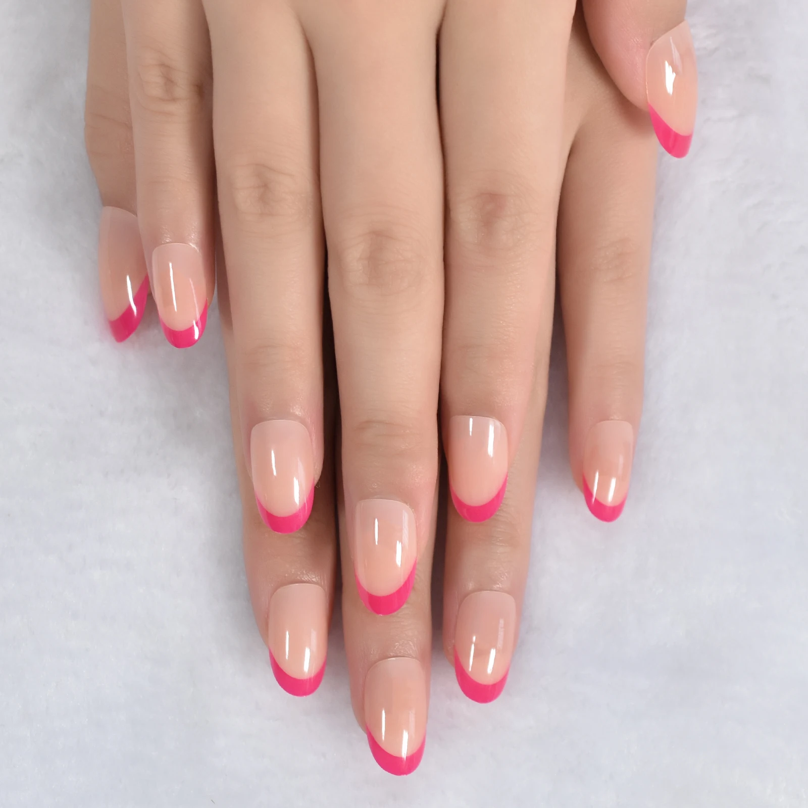 Pink Almond Press On Fingernails Set