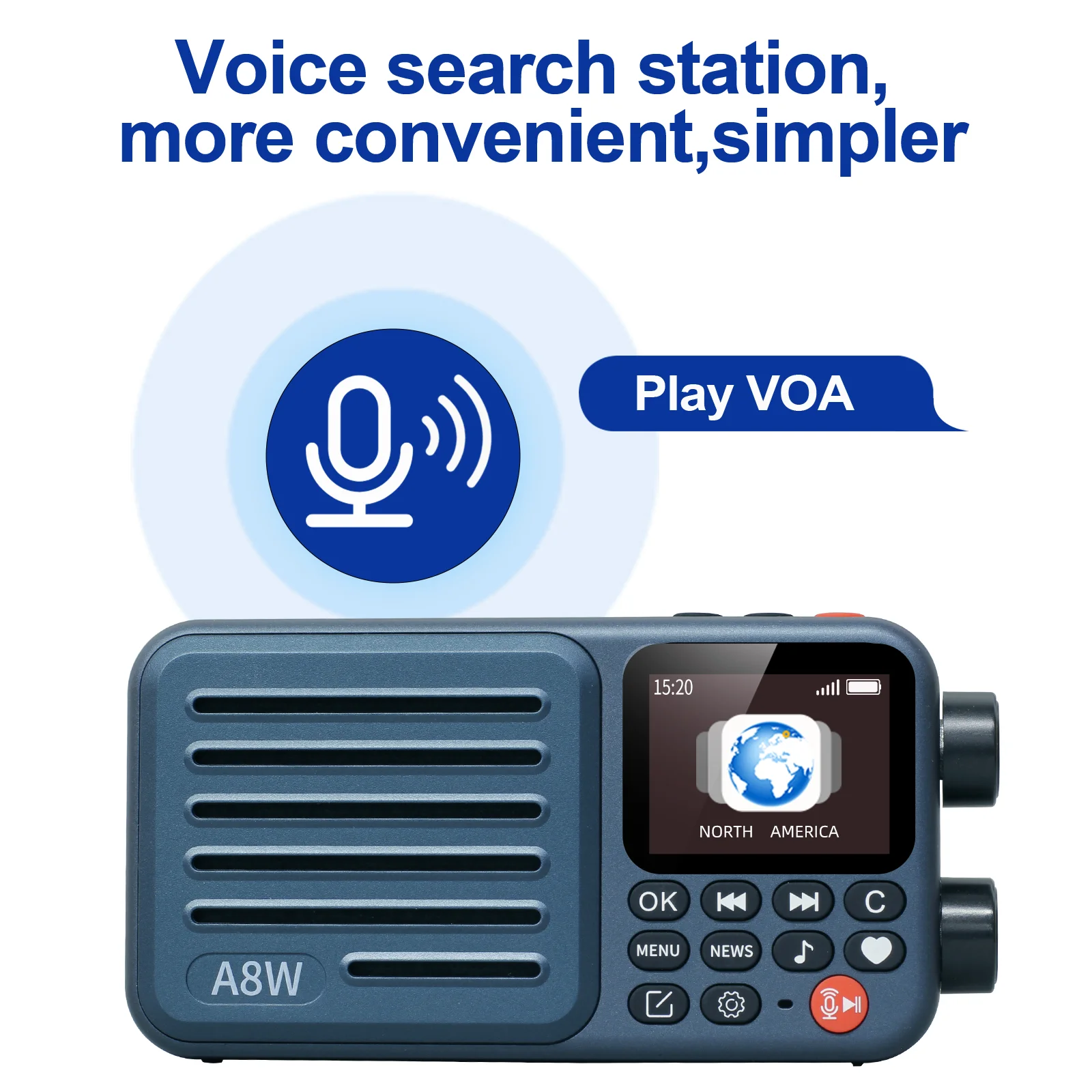 CHOYONG A8W Portable Internet Radio,Smart WIFI FM Receiver with 4K+ Pre-stored Stations, Alarm Clock, Micro SD,Voice Control 2