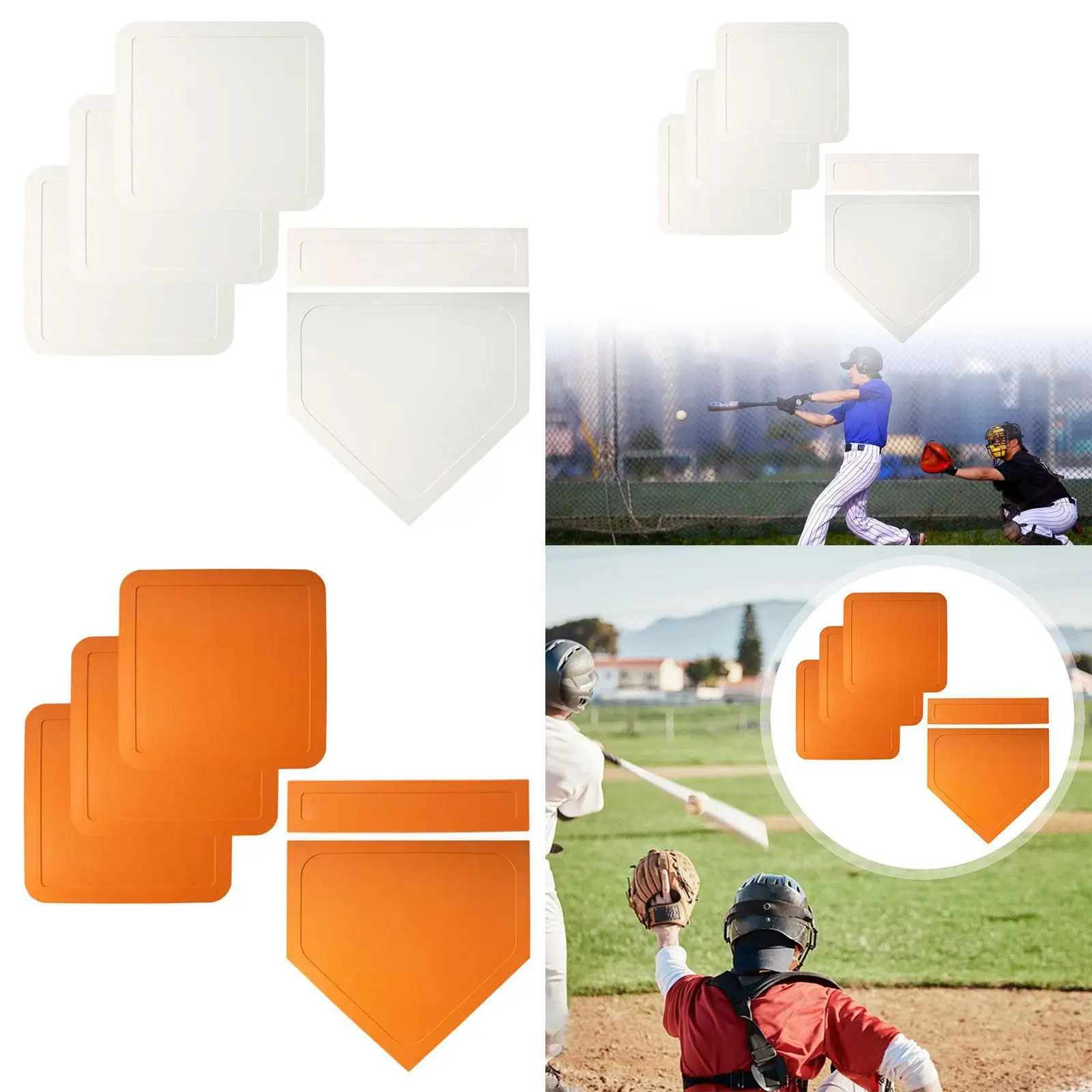 Baseball Softball Bases Set Throw Down Bases for Softball Backyard Game