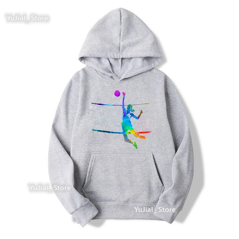 2022 Hot Sale Watercolor Volleyball Girls Print Hoody Women Love Sports Boll Sweatshirt Femme Harajuku Kawaii Clothes Coat