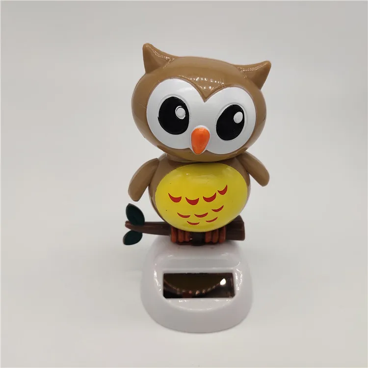 1pc Creative Funny Solar Owl Swinging Doll Dancing Swinging Animated Bobbleheads Ornament Toy Kids Desktop Car Dashboard Decor