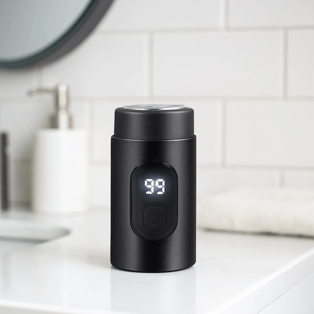 Portable Digital Display Electric Shaver Rechargeable with Lid Pocket Shaving Razor Long Endurance Electric Beard Trimmer Travel