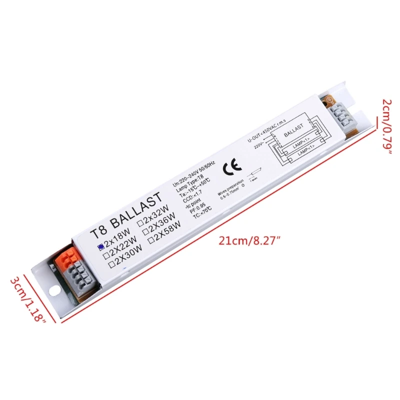 T8 Home Compact Electronic Ballast 2x18/30/58W Instant Fluorescent Ballast, electronic ballast