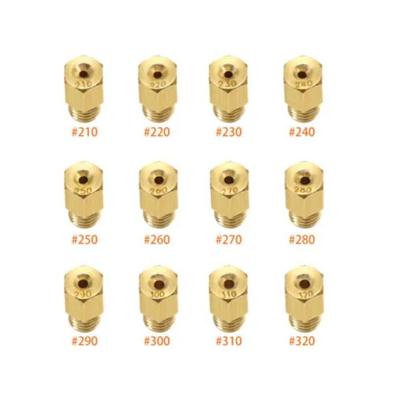 12 Pz Carburatore Getti Principali Per Mikuni Vm Tm Tmx Carburatore Moto Iniettore Ugelli Set Dimensioni 210-440 Accessori Moto